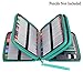 BTSKY 200 Slots Colored Pencil Organizer - Deluxe PU Leather Pencil Case Holder With Removal Handle Strap Pencil Box Large for Colored Pencils Watercolor Pencils
