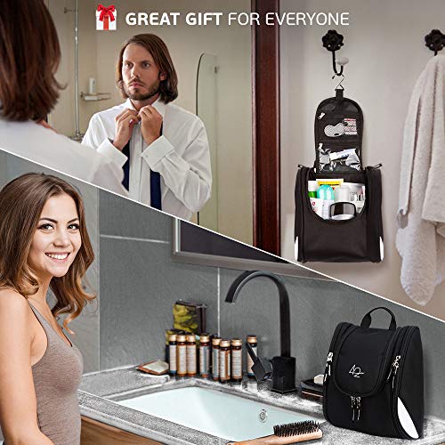 42 Travel Hanging Toiletry Bag – Large Kit Organizer for Men & Women – Spacious & Compact, 17 Compartments for all you need - Strong Zippers, Sturdy Hook, Water Resistant 3 42 Travel Hanging Toiletry Bag – Large Kit Organizer for Men & Women – Spacious & Compact, 17 Compartments for all you need - Strong Zippers, Sturdy Hook, Water Resistant