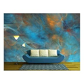 Abstract Shapes Made of Fractal Textures. - Removable Wall Mural | Self-Adhesive Large Wallpaper - 66x96 inches