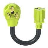 AOWEITOUR 30 Amp NEMA 10-30P to 20 Amp NEMA 6-20R EV Power Adapter - 10-AWG STW EV Charging Adapter Cord (1FT)