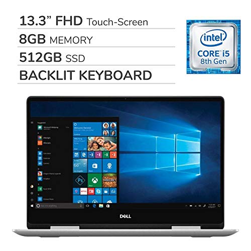 Dell Inspiron 7000 Series 2-in-1 2019 13.3″ FHD Touch-Screen Laptop Notebook Computer,4-Core Intel i5-8265U 1.6 GHz, 8GB RAM, 512GB SSD,Backlit Keyboard,No DVD,Webcam,Bluetooth,Wi-Fi,HDMI,Windows 10