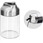 Aelga Soy Sauce Dispenser, 7oz Non-Drip Spout Oil and Vinegar Dispenser with Auto Flip Cap, Glass Oil Cruet for Kitchen Cooking