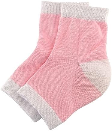 webueat Moisturizing Gel Socks Soft Repair Dry Cracked Heel,Pink-White