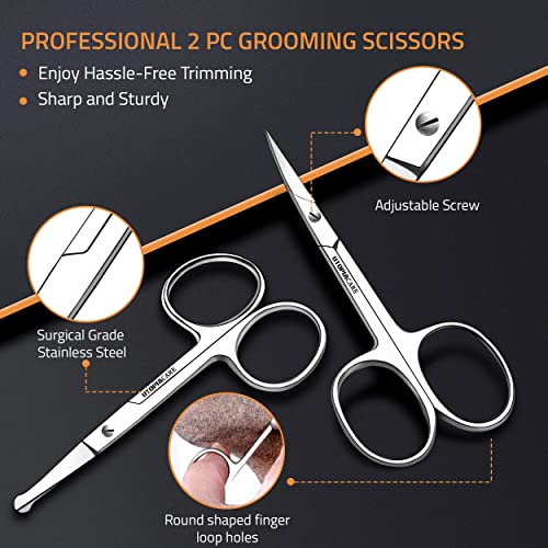Utopia Care Curved and Rounded Facial Hair Scissors for Men