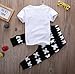 Little Boys Short Sleeve Letters Print T-Shirt and Cross Pants Outfit