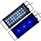KZKR LED Aquarium Hood Lighting Fish Tank Light Blue and White Light 12-18 inch
