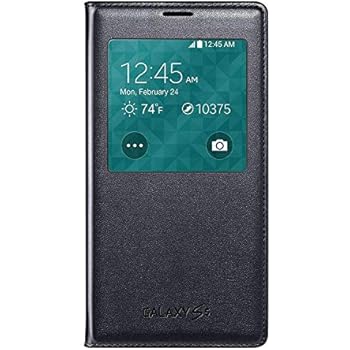 Samsung Galaxy S5 Case S View Flip Cover Folio, Black (Bulk Packaging)