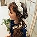 Baishitop 1PC Pearl Flower Lace Hairband, Princess Retro Headband For Girls (White )