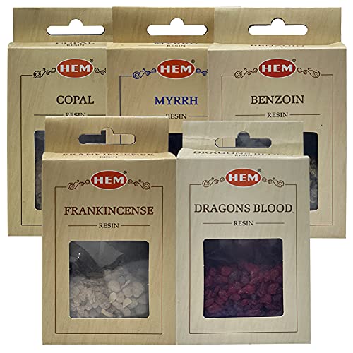 Resin Incense Variety Pack Frankincense Myrrh Dragon's Blood Benzoin