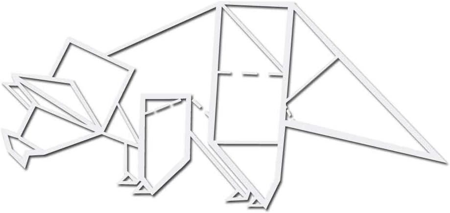 Amazon 折り紙 トライケラトプス インドア アウトドア ビニール デカール 9 Inch ホワイト Origamitrike9inwhite ステッカー デカール 車 バイク