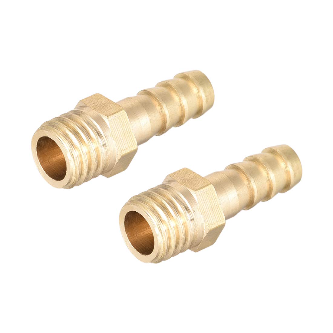 sourcing map Brass Fitting Connector Metric M12-1.75 Male to Barb Fit Hose ID 8mm 2pcs