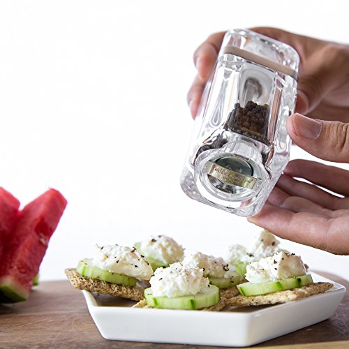 Cole & Mason Kempton Pepper Grinder and Shaker Combo Mill - Mill Includes Premium Sea Salt and Peppercorns