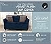 Great Bay Home Velvet Plush Stretch Loveseat Slipcover. Velvet Loveseat Furniture Protector, Soft Anti-Slip, High Stretch (Loveseat- 2 Seater, Dark Denim Blue)