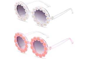 WZWLKJ Round Flower Sunglasses for Baby Girls Flower Shaped Cute Glasses UV 400 Protection Outdoor Beach Girl Boy