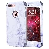 iPhone 7 Plus Case, Dexnor Dual Layer Hybrid Marble Hard Case Full Body Anti Scratch Shock-Absorbing Protective Case for iPhone 7 Plus 5.5’’ - Gray