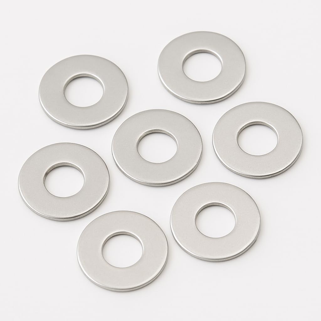 M5 Washers for Screws - M5 x 15 x 1.2mm (50 Pack) Metal Flat Penny Washers for Bolts - A2 Stainless Steel Plain Round (50pc)