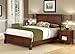 Home Styles Aspen Rustic Cherry Finish Queen Bed Set with Frame Moldings and Carved Posts, Matching Nightstand Crafted from Mahogany Solids