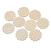 Souarts Beige Wood Flower Shape Small Circle Blanks Pendant for Counted Cross Stitch Kit 44.5mmx45.5mm Pack of 10pcs