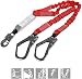 Dual Leg Stretch Lanyard w/Rebar, Fall Arrest Safety Harness Shock Resistant lanyard with energy absorption