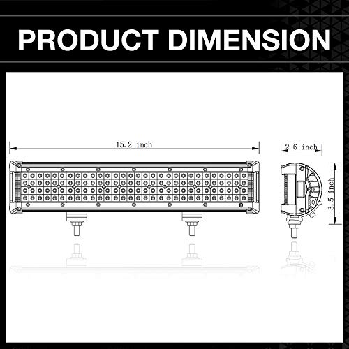 image for LED Light Bar, OFFROADTOWN 15 inch 260W LED Work Light Two-side Shoote