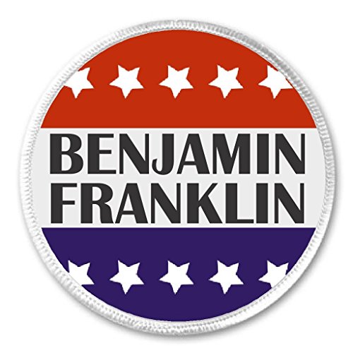 Benjamin Franklin Red White Blue Stars 3" Sew On Patch Founding Father America