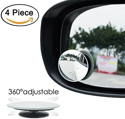 4 PACK 2" Convex Blind Spot Mirrors Wide Angle Rear View 360° Rotate + 30° Sway Adjustabe Car SUV Stick On Lens