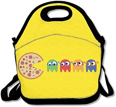 Lunch Tote Bag Funny Pizza Pac-Man Ninjutsu TMNT Lunch Bags 100% Polyester School Grocery Bags For Travel And Picnic Insulated Waterproof Lunch Box