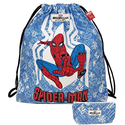 EcoRight Marvel Canvas Drawstring Bag printed Spiderman for Kids,Men, Women, Unisex - 8 ltrs | Blue