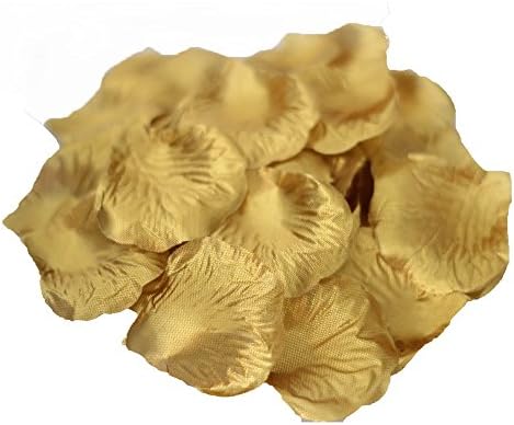 JUYO VONSAN individually separated artificial Rose Petals Wedding Flowers Favors 1000 Pcs (Gold)