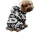QIYUN.Z Casual Four Legs Black White Velvet Snow Deer Christmas Hoodie Dog Sweater Winter Warm Coat