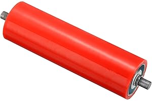 PATIKIL Polyurethane Coated Conveyor Roller 2.4" Diameter 8" Length, Stainless Steel Transmission Replacement Part Galvanized