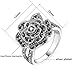Mytys Black Band Rings for Women Silver Color Metal with Crystal Setting Eternity Ring Band NEW