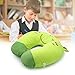 H HOMEWINS Travel Pillow for Kids,Cute Animal Neck Pillow for Boys Girls,Soft Neck Head Chin Support Pillow,Travel Accessories for Airplane, Car, Train,Recline(Frog)
