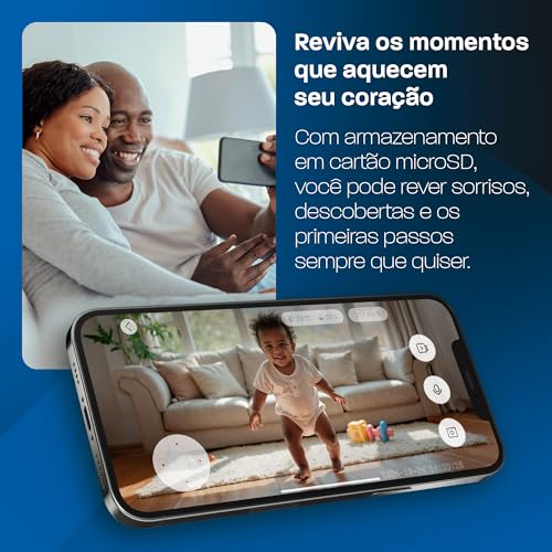 Babá Eletrônica Wi-Fi Velds, Visão Noturna, Detecção de Choro, Sensor de Temperatura, Áudio Bidirecional, Armazenamento até 256GB, Câmera Monitor de Bebê com Capinha Verde Dragão