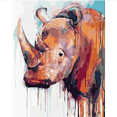 Amazon Co Jp Diy 数による絵画 デジタル油絵色孤独なサイbrowr動物キャンバスアート画像ギフト結婚式の装飾 50 65cm ホーム キッチン