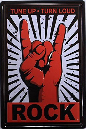 Dehavre Rock and Roll Tune Up Turn Loud Tin Sign Retro Vintage Distressed 8"x12" inches