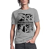 HBO'S Game of Thrones Four Houses Mens Light Grey Heather T-Shirt M