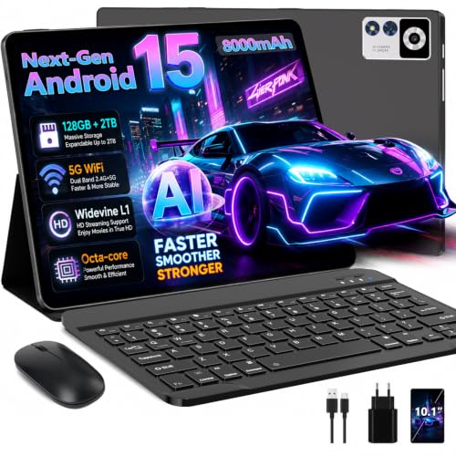 ZIOVO Tablet 10 Pollici Android 15,30GB RAM+128GB ROM(TF 2TB),5G WiFi Tablets,Octa-Core 2.0 GHz/Gem…