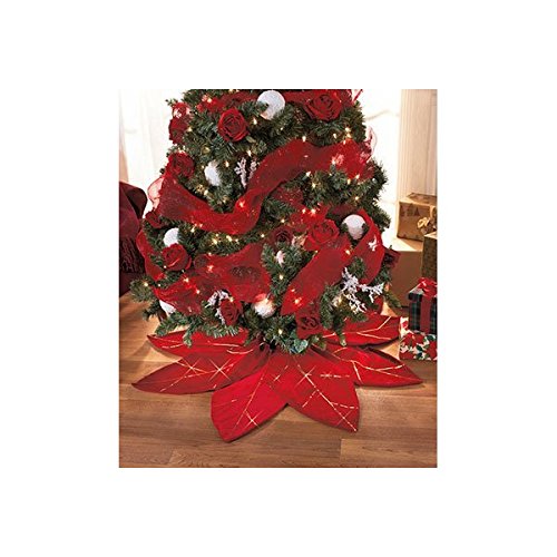 Poinsettia Christmas Tree Skirt 