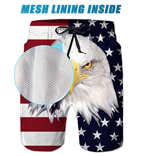 RAISEVERN Beach Shorts, 3D Printed Mens Trunks Swim Short Quick Dry with Pockets for Summer Surfing Boardshorts Outdoor Water Sports