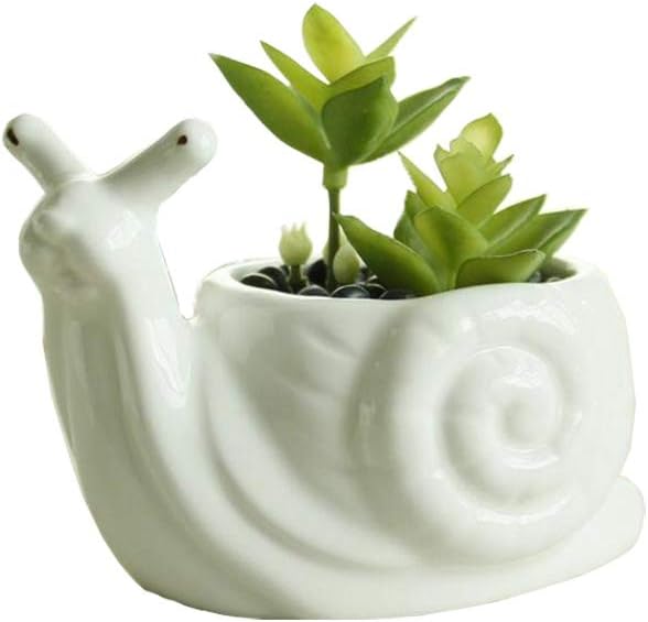 Youfui Cute Succulent Planter Animal Shaped Flower Pot Decor for Home Office Desk (Snail)
