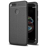 Xiaomi Mi 5X Case, Ranyi [Full Body Leather Cover] [Anti-Slip] [Shock Absorption] Luxury Lightweight & Slim 360 Protective Leather Texture Case Cover for Xiaomi Mi 5X / Mi A1 (2017), black