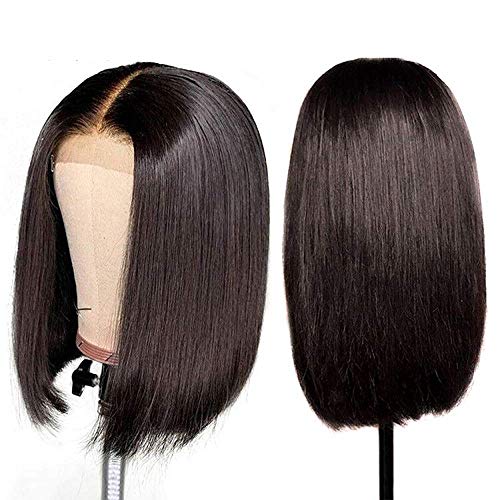 8-Inch-Short-Bob-Wigs-Human-Hair-4X4-Lace-Closure-Bob-Wig-150-Density-Brazilian-Virgin-Human-Hair-Straight-Bob-lace-Front-Wigs-For-Black-Women-Pre-Plucked-with-Baby-Hair-Natural-Color