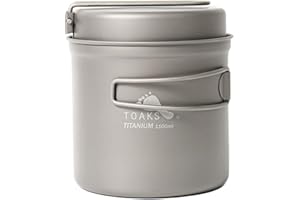 TOAKS Titanium Pot Outdoor Camping Pan Hiking Cookware Backpacking Cooking Picnic Bowl Pot Pan Set