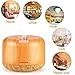 Prome 500ml Essential Oil Diffuser Wood Grain Ultrasonic Aromatherapy Oil Diffuser with Adjustable Mist Mode Waterless Auto Shut-Off Humidifier and 4 Timer Settings for Bedroom Office,14 Color Lights