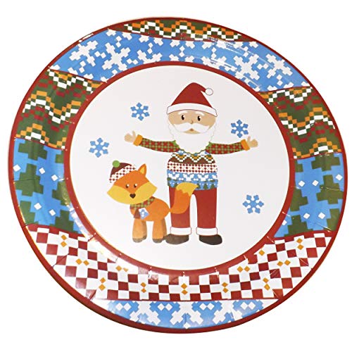 50 Pack with 2 Designs Christmas Winter Holiday Disposable Sturdy Dinner Dessert Lunch Appetizer Party Eco Friendly Paper Plate (9" Ugly Sweater)