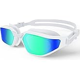 OLANRUN Swim Goggles, Unisex Adult Swimming Goggles for Men Women Youth - Anti Fog, Anti UV, No Leakage, HD Wider View