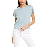 Vince Womens Neppy Stripe Short Sleeve Shrunken Crew