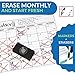 Magnetic Dry Erase Calendar Board, Monthly Refrigerator Whiteboard Calendar, 4 Colored Magnetic Markers 1 Eraser with Magnet for A Complete Set