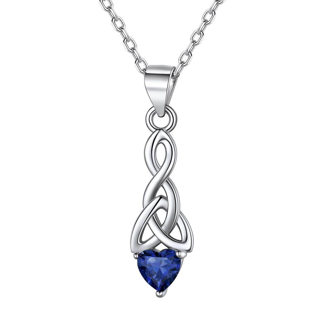 ChicSilver Silver Necklaces for Women September Sapphire Jewellery Sterling Silver Celtic Knot Birthstone Necklace for Ladies โ image 1